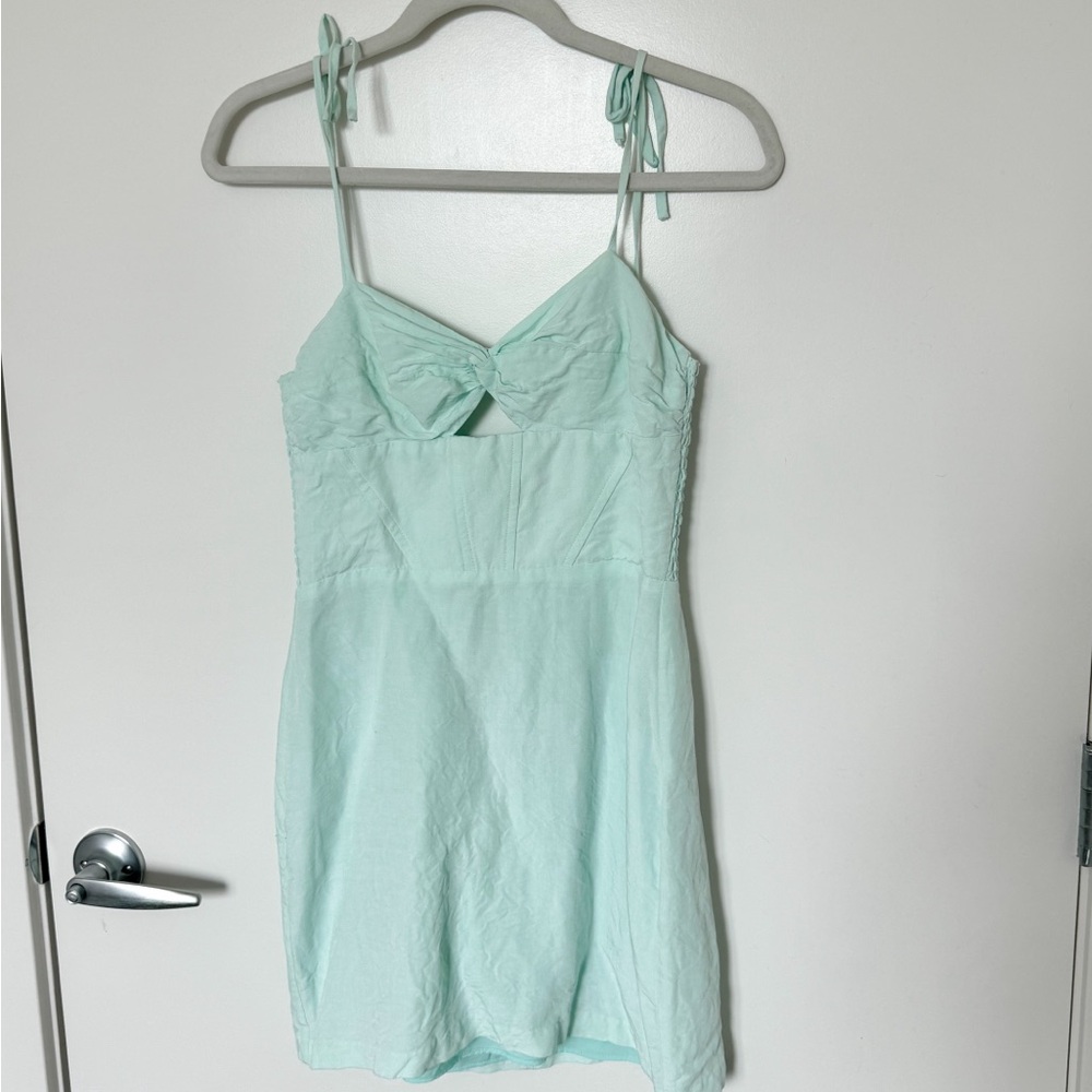 AMANDA UPRICHARD mint mini dress